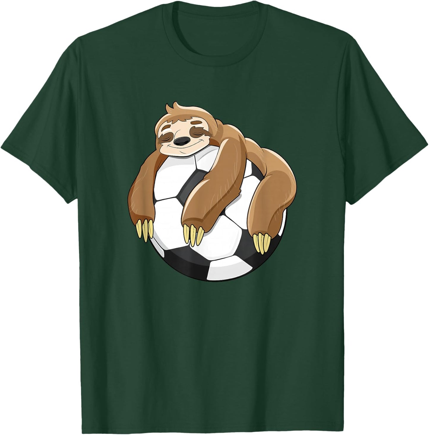 Lazy Sloth Soccer Shirt Soccer Lover Team Ball Kids Sport T-Shirt - T-Shirt | Forest