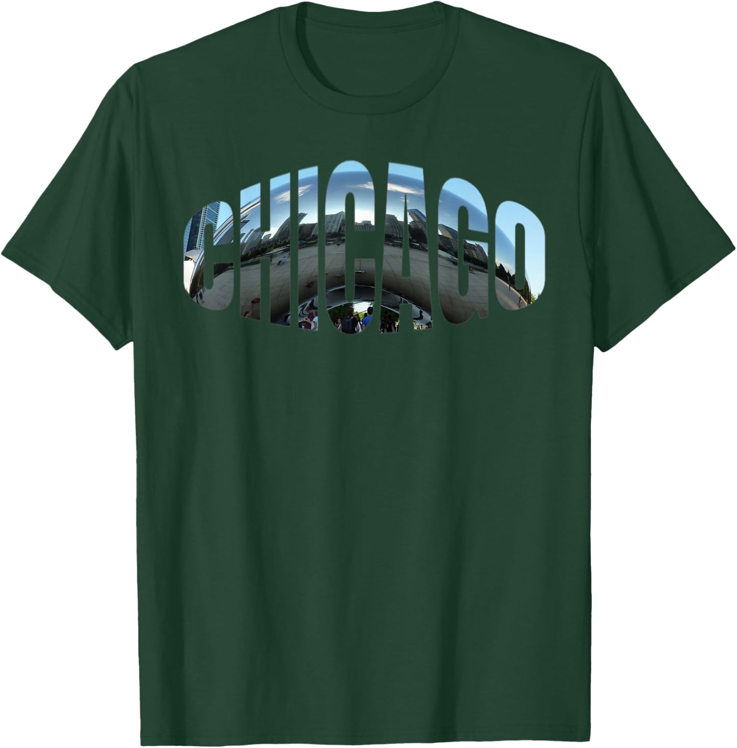 Chicago Skyline Giant Bean City Illinois State Gift T-Shirt - T-Shirt | Forest