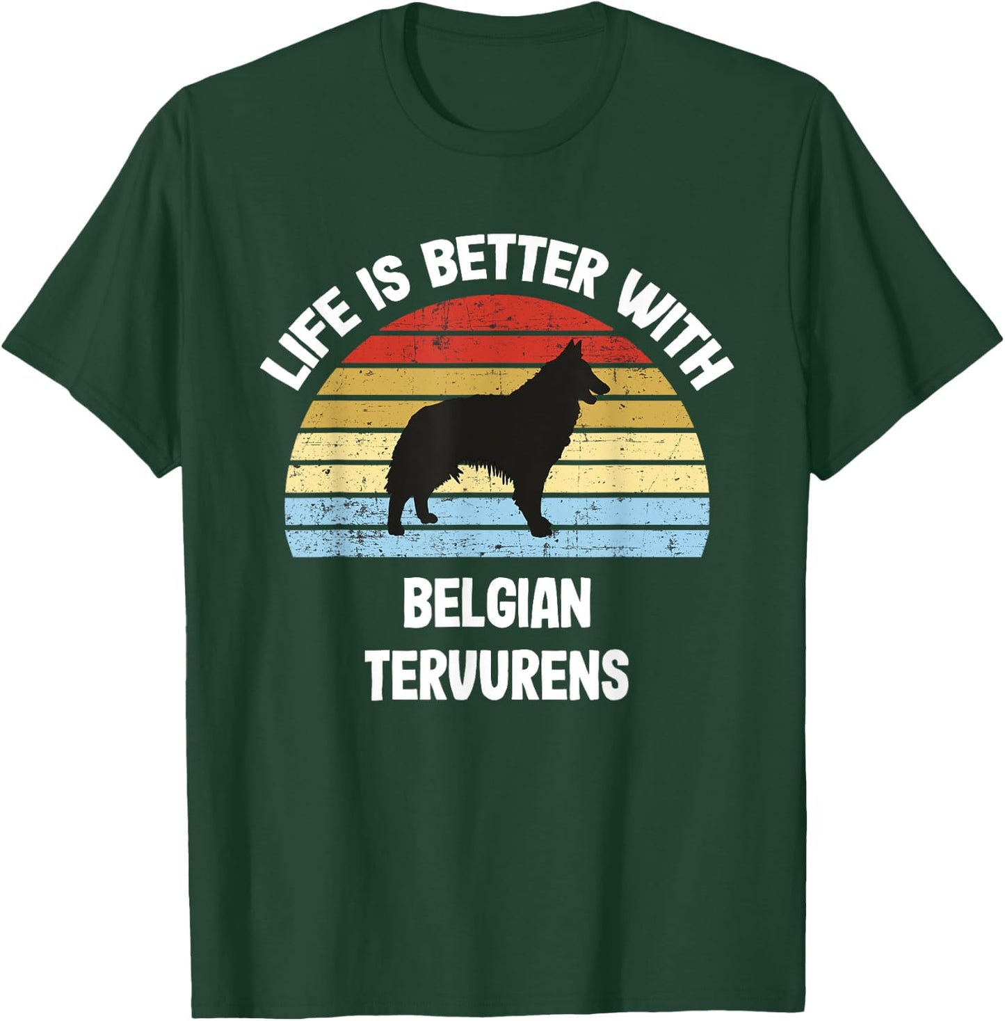 Retro Belgian Tervuren Dog Gift T-Shirt - T-Shirt | Forest