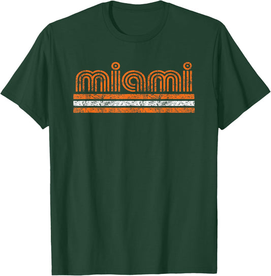 Miami Florida Retro Vintage Weathered T-Shirt - T-Shirt | Forest