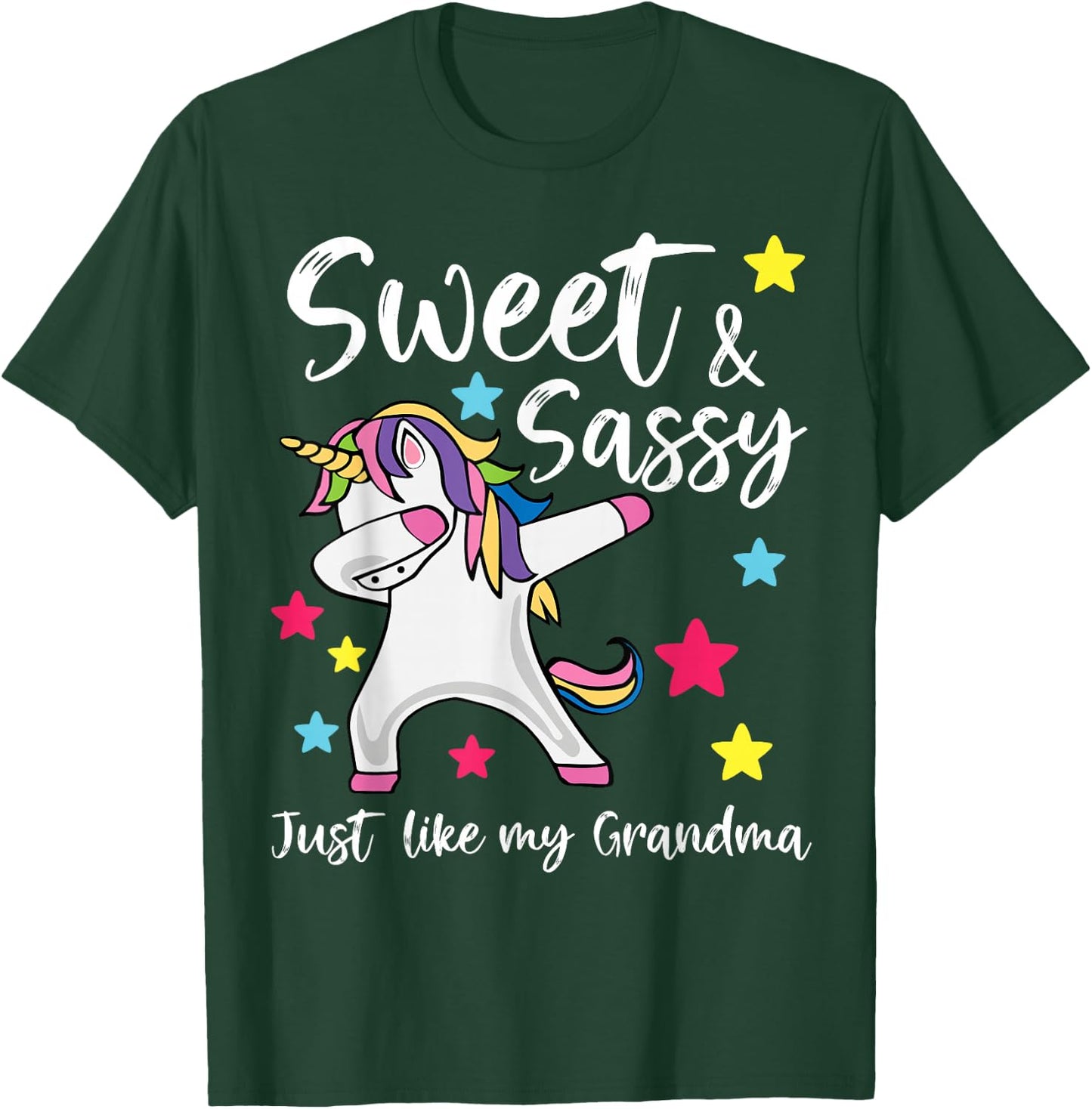 Sassy Like My Grandma Unicorn Matching Nana & Granddaughter T-Shirt - T-Shirt | Forest