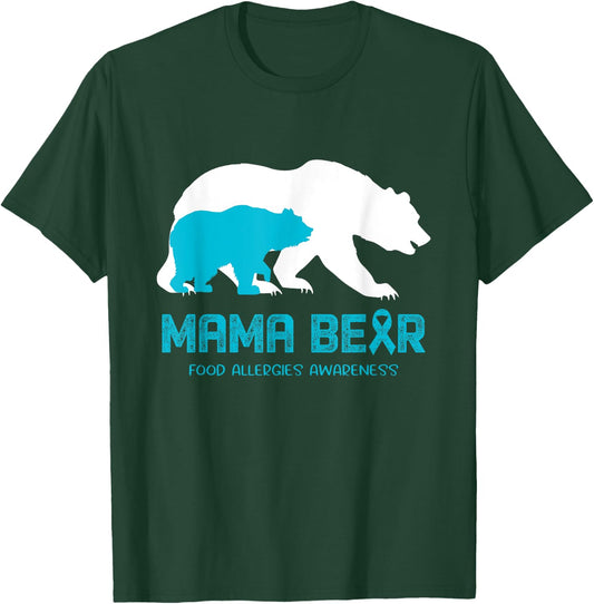 Mama Bear Food Allergies Awareness Shirt Men T-Shirt - T-Shirt | Forest