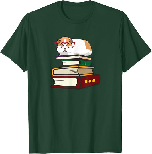 Cute Reading Books Merch Girls & Boys Guinea Pig Lover T-Shirt - T-Shirt | Forest