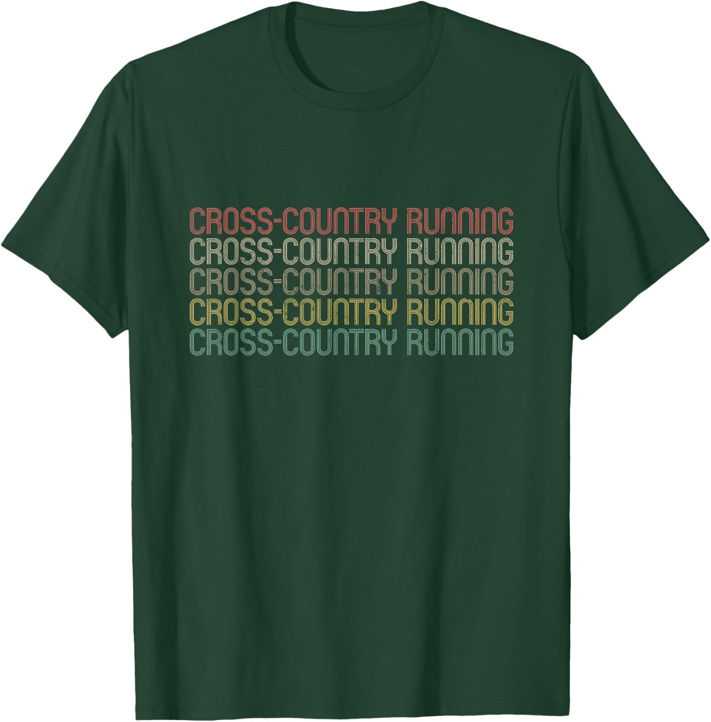 Retro Style Cross Country Running T-Shirt - T-Shirt | Forest
