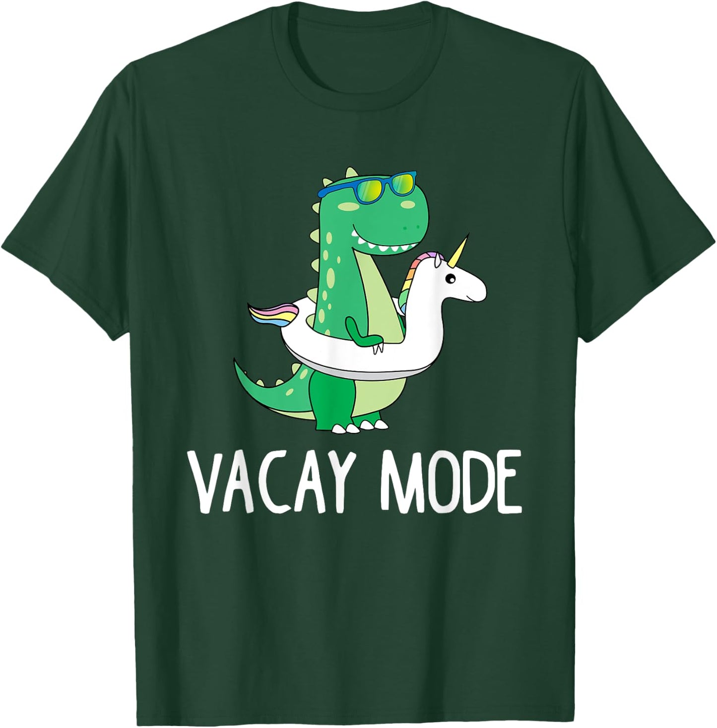 Vacay Mode Cute Dinosaur T Shirt Funny Family Vacation Gift T-Shirt - T-Shirt | Forest