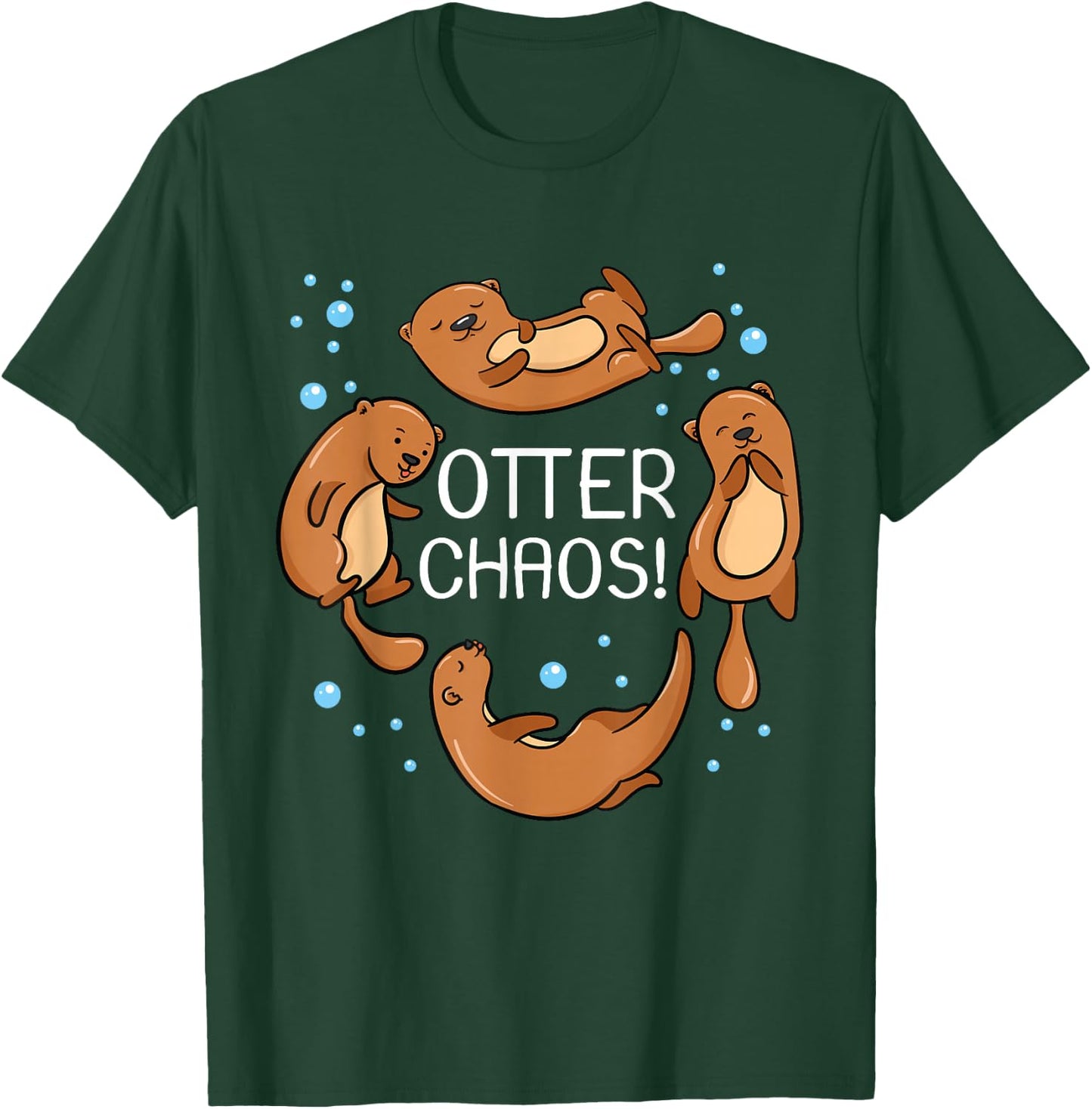 Otter Chaos For Kids Cute Sleeping Pajama T-Shirt - T-Shirt | Forest