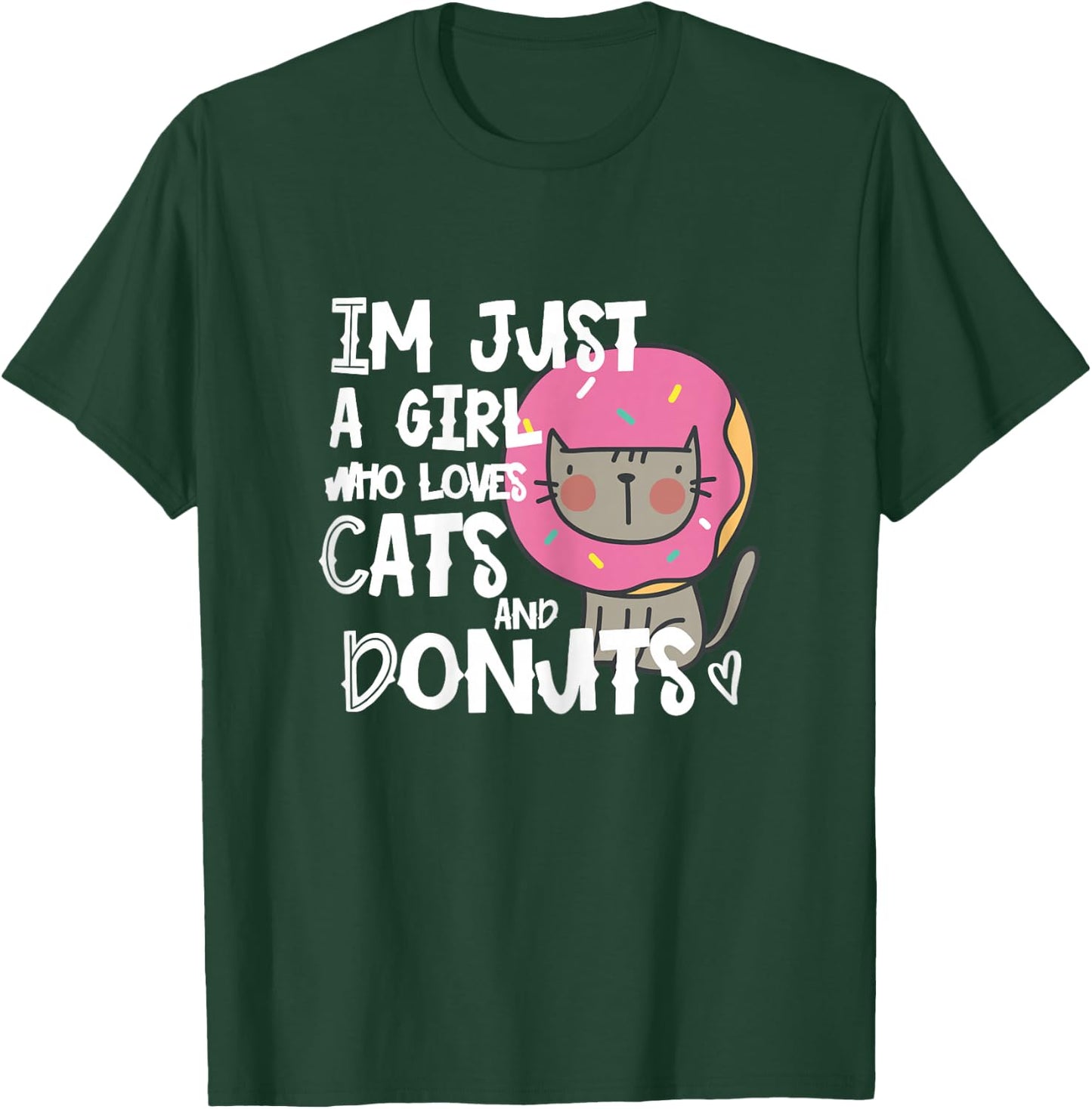 Im just a girl who loves donuts and cats funny t shirt gift T-Shirt - T-Shirt | Forest