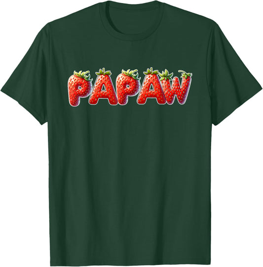 Strawberry Grandpa Papaw Birthday Party T-Shirt - T-Shirt | Forest