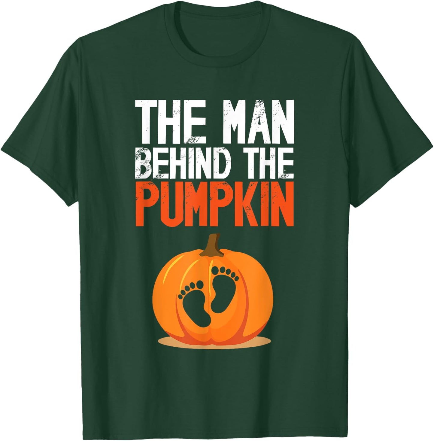Halloween Man Behind The Pumpkin Cute Pregnancy Announcement T-Shirt - T-Shirt | Forest