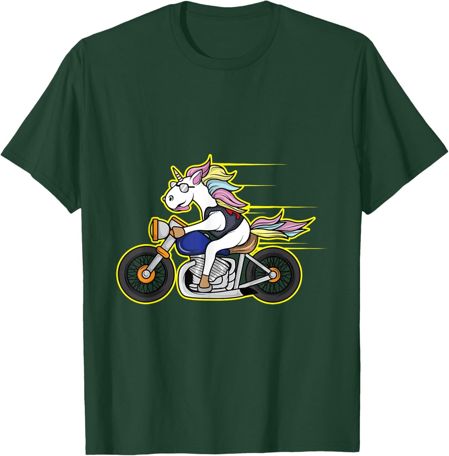 Unicorn Biker Gang Rider Motorcycle Club Shirt T-Shirt - T-Shirt | Forest