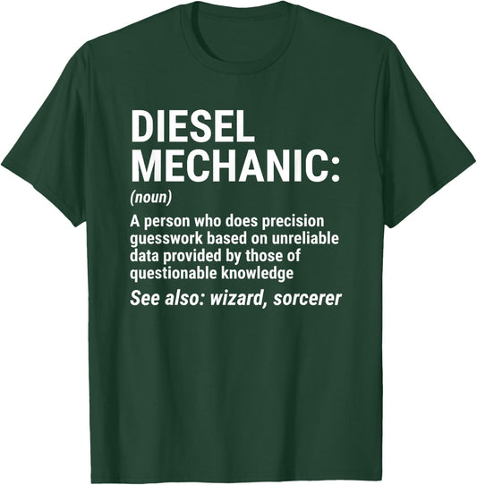 Diesel Mechanic Definition Funny Mechanic Gift T-Shirt - T-Shirt | Forest