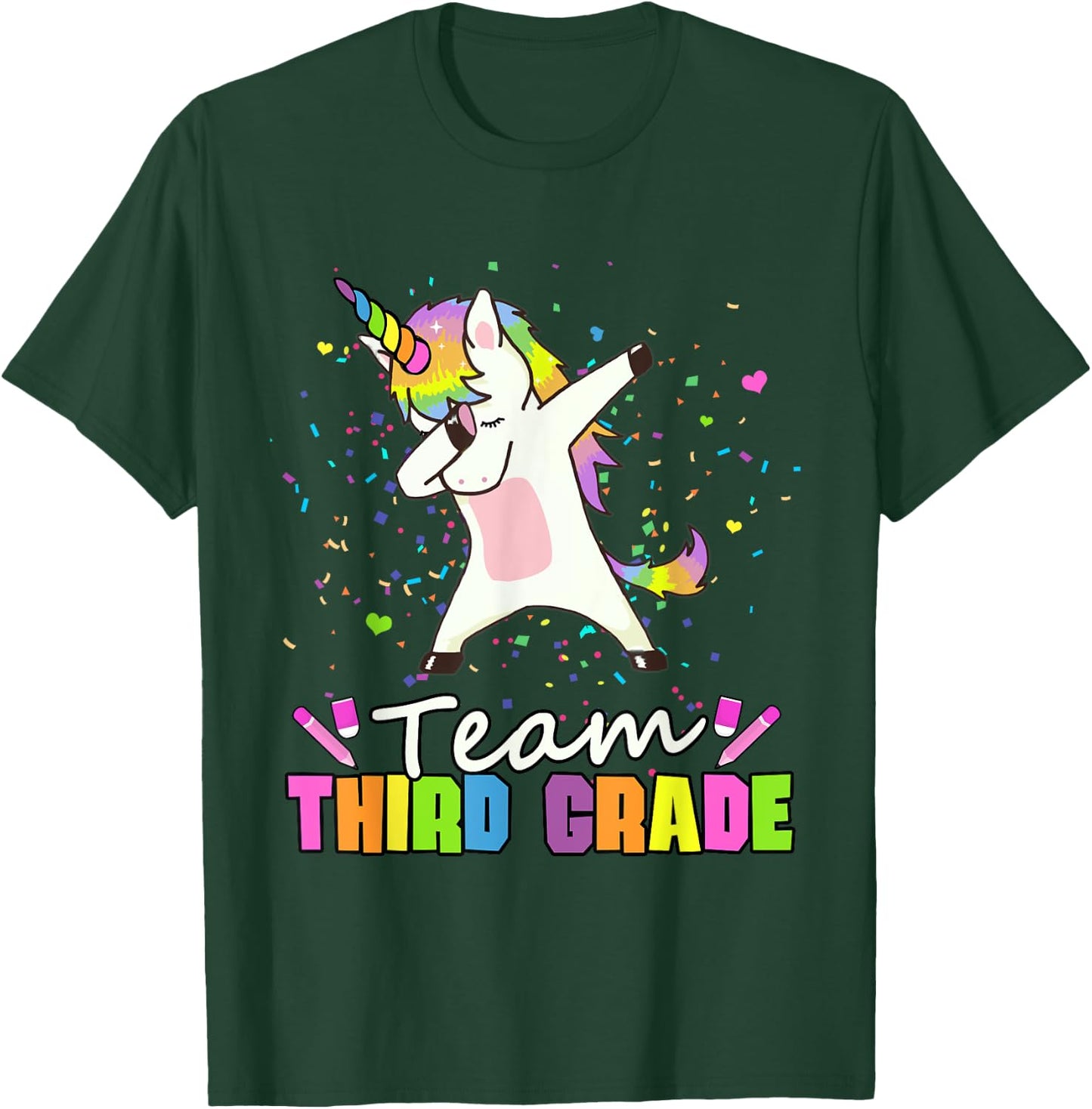 Team Third Grade Unicorn Team 3rd Grade T-Shirt - T-Shirt | Forest