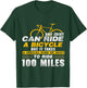 Any idiot can ride a bicycle -100 miles- funny T-Shirt - T-Shirt | Forest