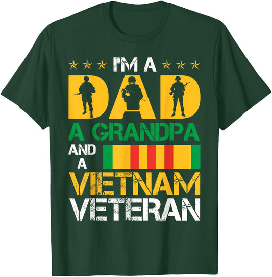 I'm A Dad, A Grandpa and A Vietnam Veteran Christmas Gifts T-Shirt - T-Shirt | Forest