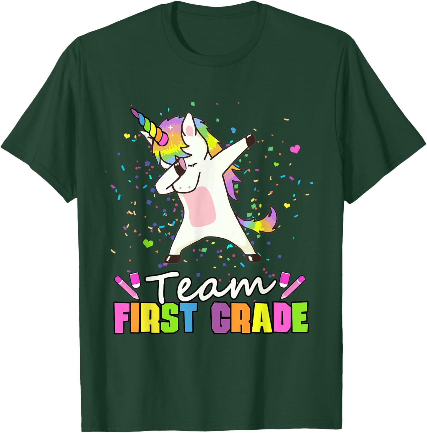 Team First Grade Unicorn 1st Grade Squad T-Shirt - T-Shirt | Forest