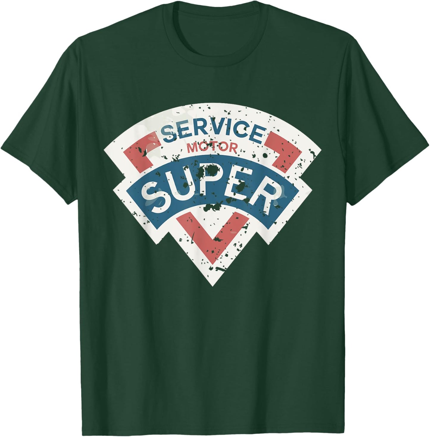 Vintage Super Service (distressed shirts women & men) T-Shirt - T-Shirt | Forest