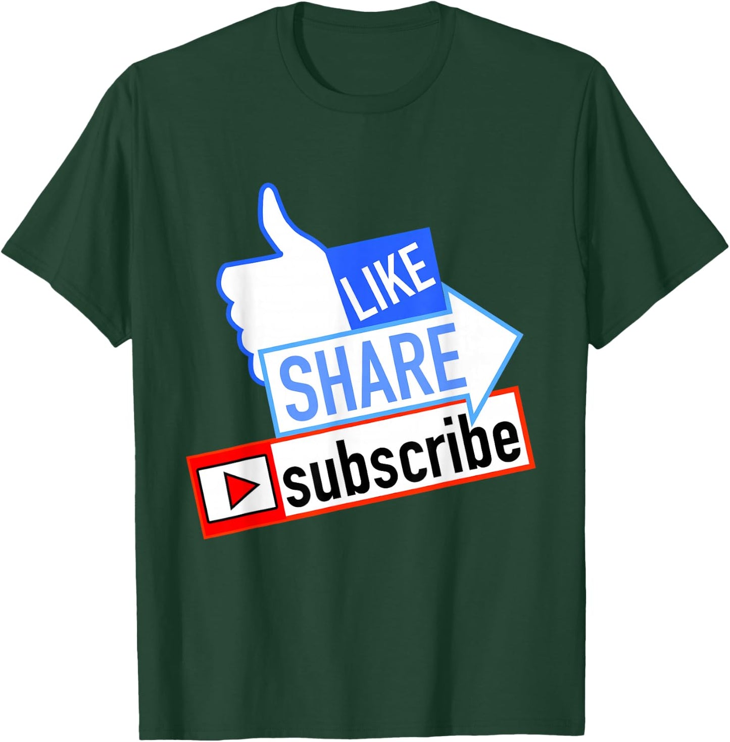 Social Media Like Share Subscribe T-Shirt - T-Shirt | Forest
