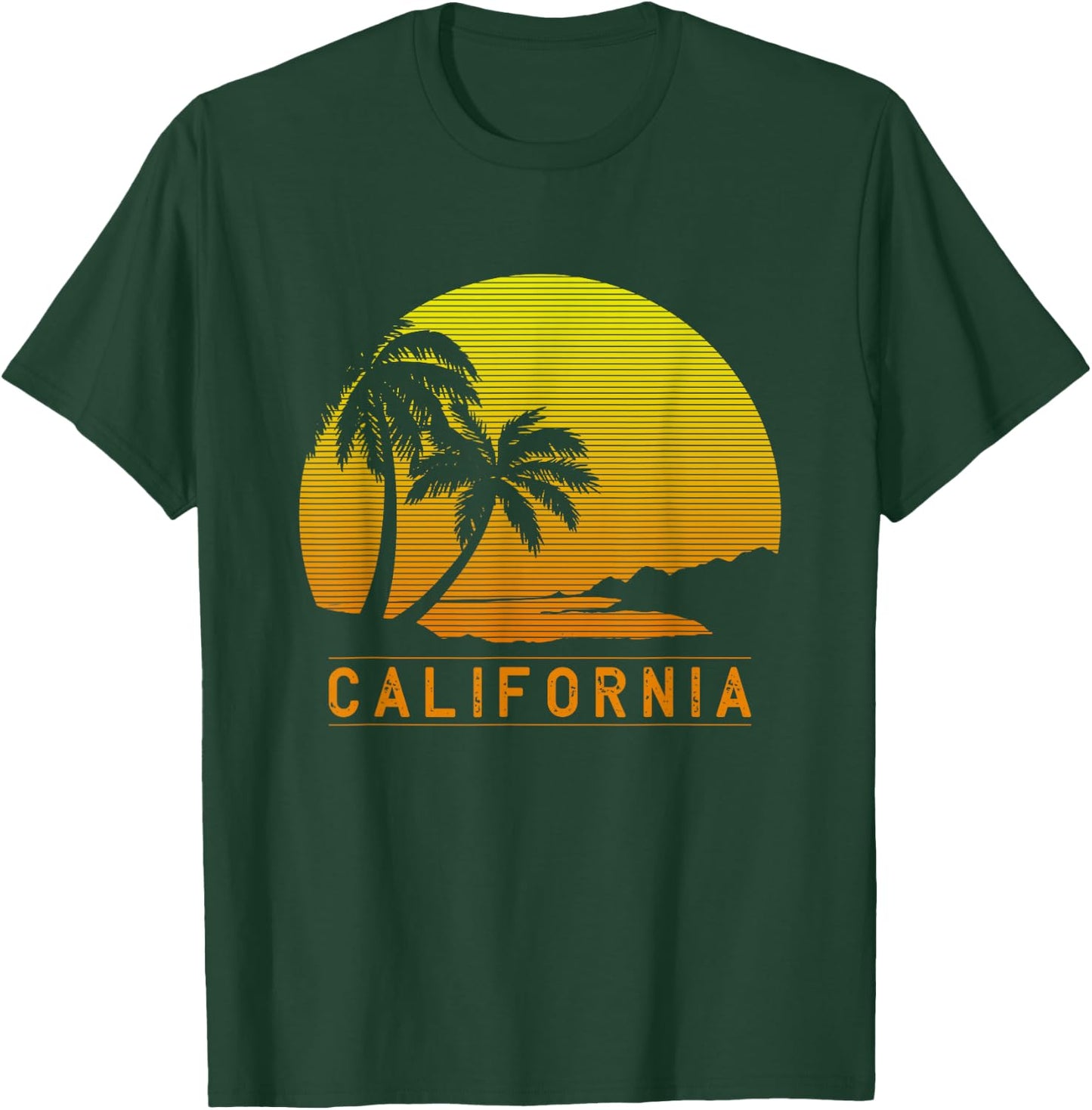 California Beach Palm Trees Summer Surf Surfer Gift T-Shirt - T-Shirt | Forest