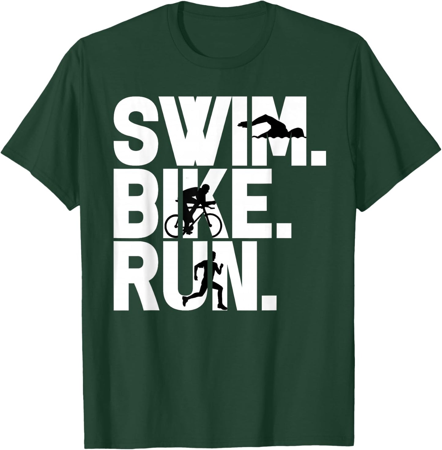 Swim Bike Run Triathlon Triathlete Athletics Gift T-Shirt - T-Shirt | Forest