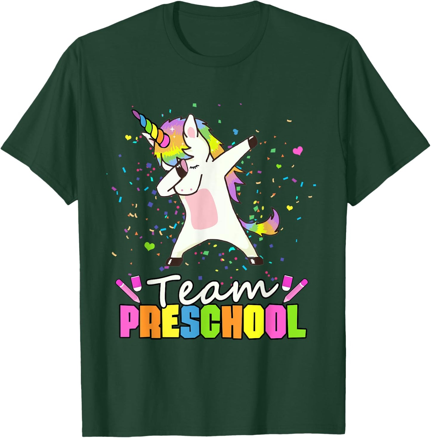 Team Preschool Unicorn Team Pre-K Preschool Crew T-Shirt - T-Shirt | Forest