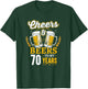 Cheers And Beers To My 70 Years 70th Birthday T-Shirt - T-Shirt | Forest