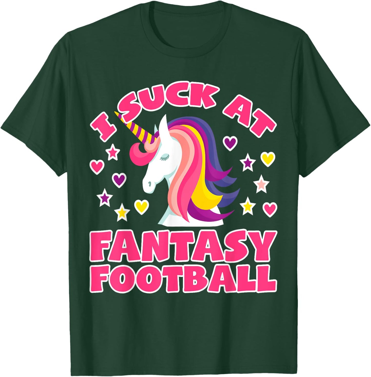 Suck At Fantasy Football Shirt | Funny Unicorn Loser Trophy T-Shirt - T-Shirt | Forest