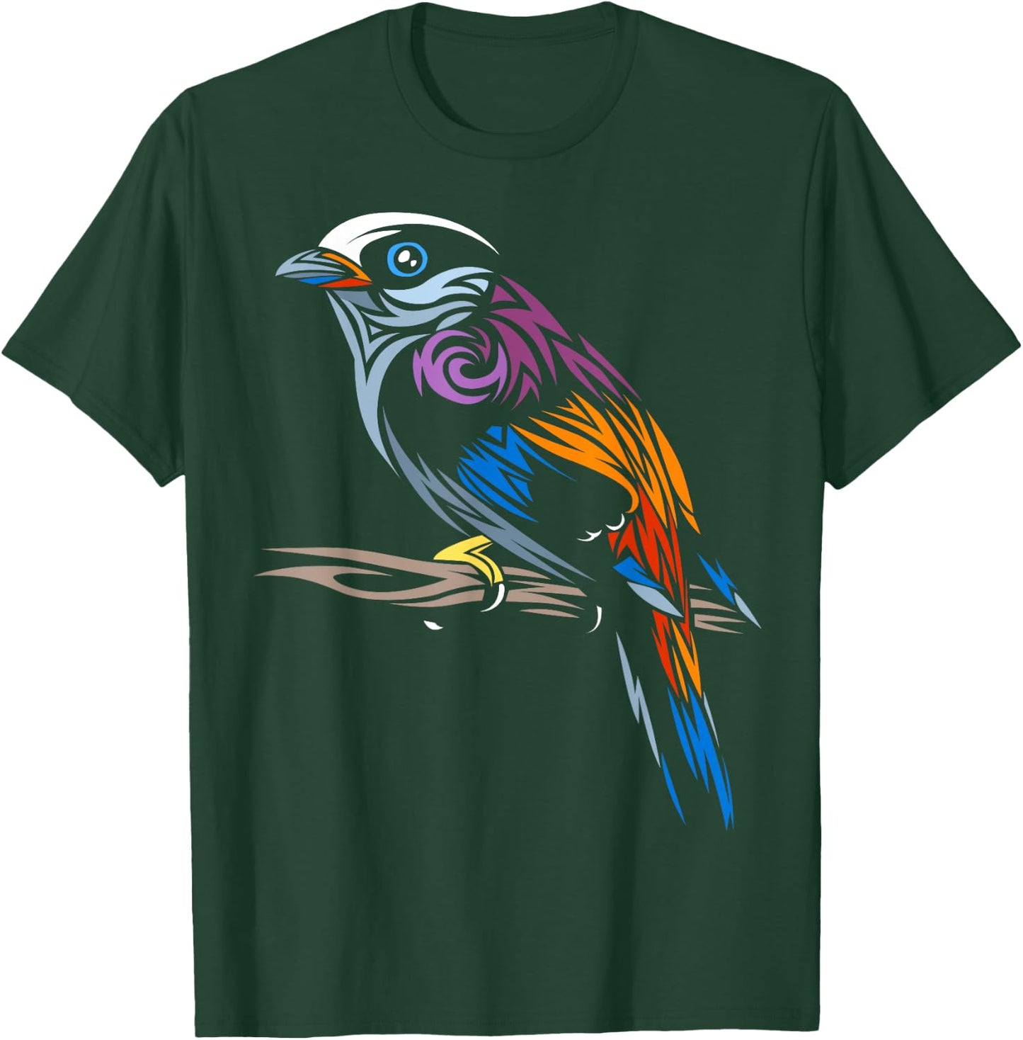 Tribal Sparrow tropical bird T-Shirt - T-Shirt | Forest