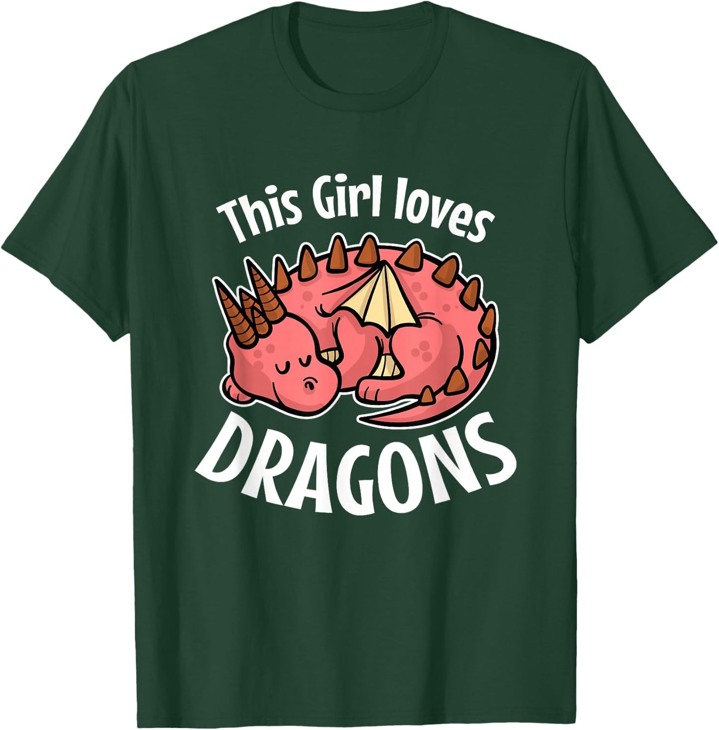 This Girl Loves Dragons Girls Women Dragon Lover T-Shirt - T-Shirt | Forest