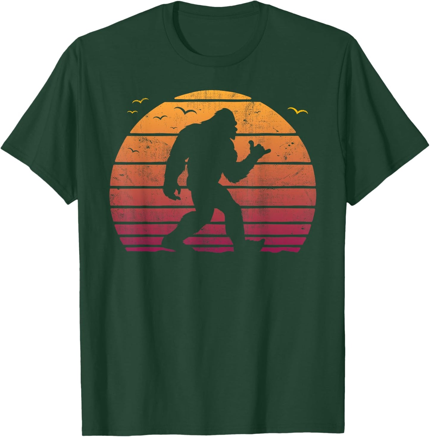 Vintage Bigfoot Surfing Beach vacation Retro surf Sun shaka T-Shirt - T-Shirt | Forest
