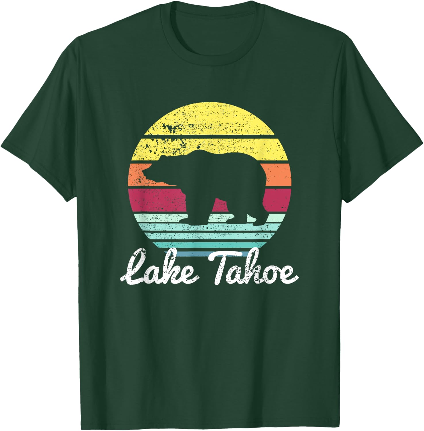 Vintage Retro Lake Tahoe California USA Bear T Shirt T-Shirt - T-Shirt | Forest