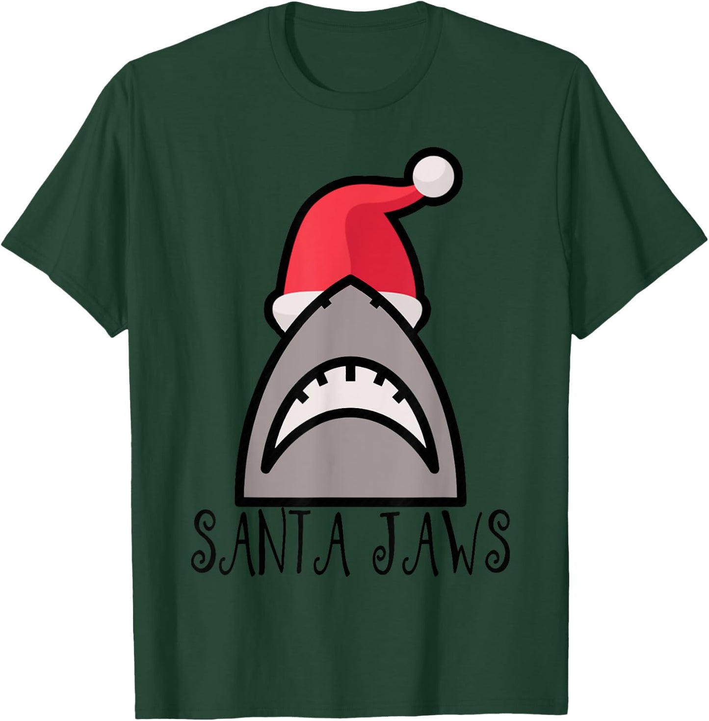 SANTA JAWS SHARK CHRISTMAS SHIRT- CHRISTMAS AT THE BEACH Men Women Kids T-Shirt - T-Shirt | Forest
