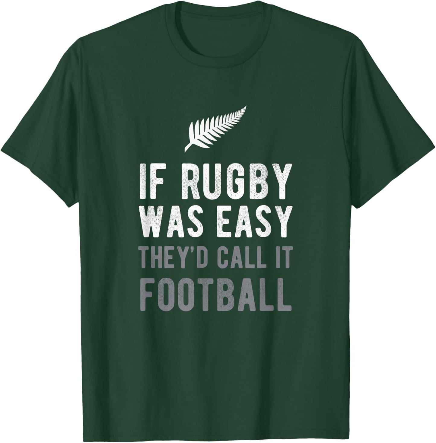 Funny New Zealand Rugby NZ Silver Fern Football Gift T-Shirt - T-Shirt | Forest