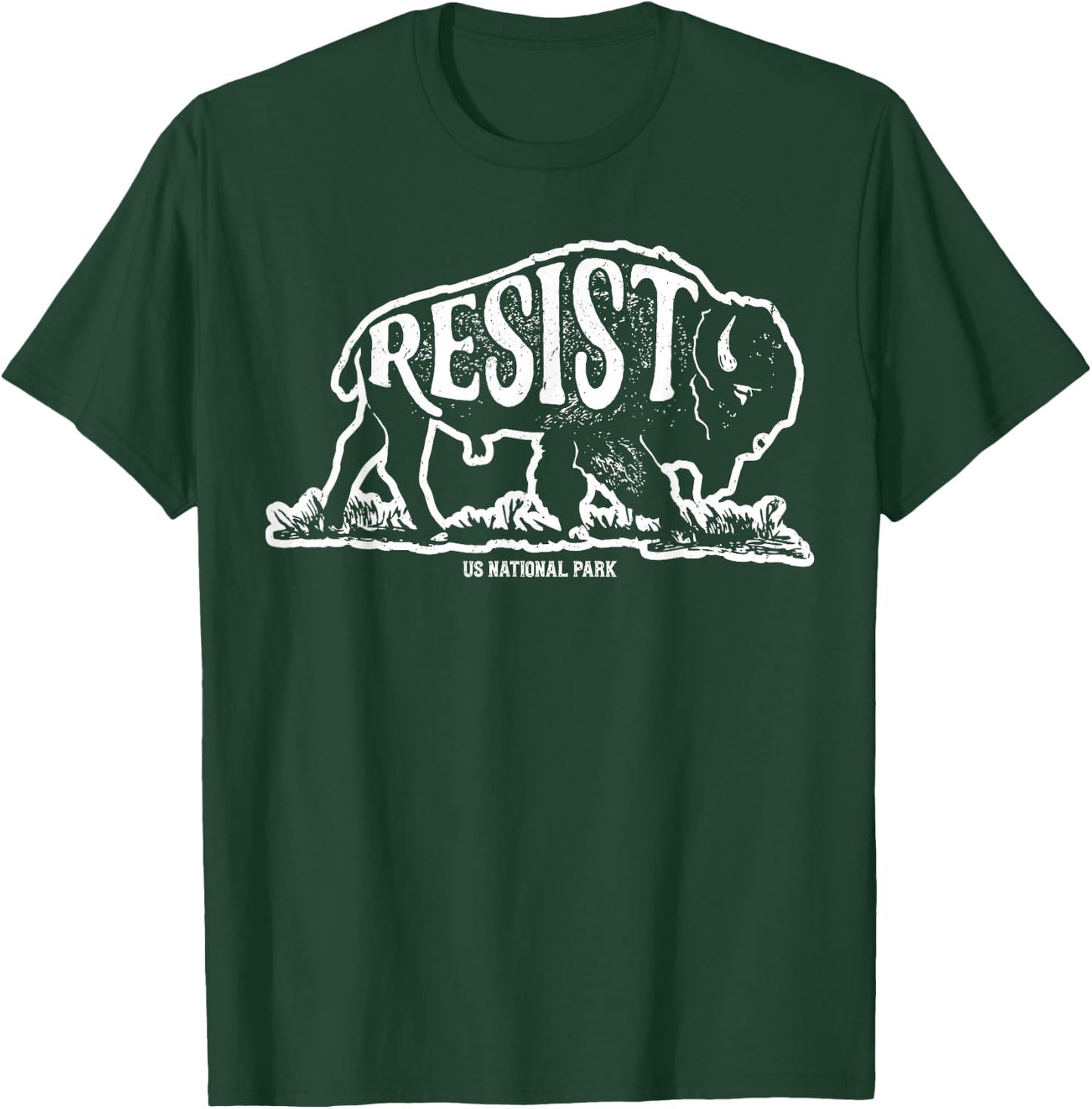 ALT US National Park Resist Service T shirt Bison Vintage T-Shirt - T-Shirt | Forest