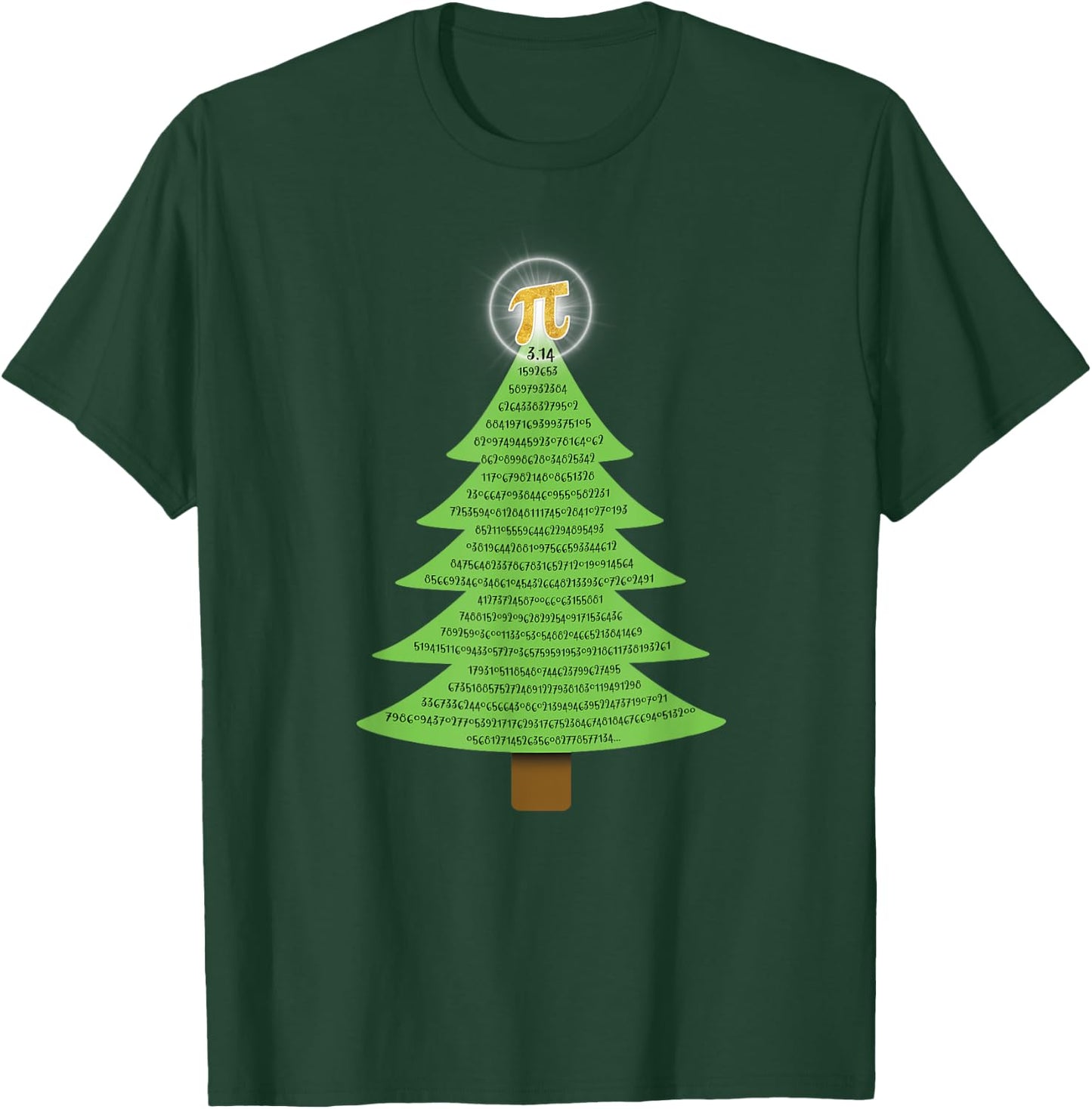 Pi 3.14 Christmas Tree Gift Math Lovers Student Teacher Men Women Kids T-Shirt - T-Shirt | Forest