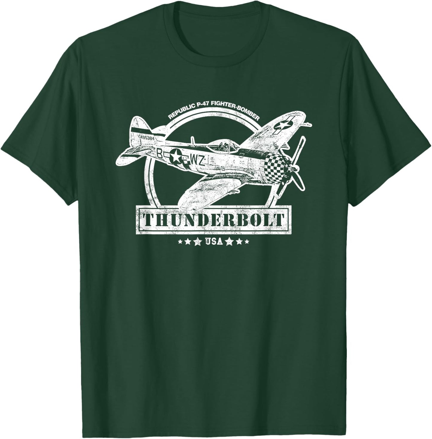 P-47 Thunderbolt WW2 Aircraft T-Shirt - T-Shirt | Forest