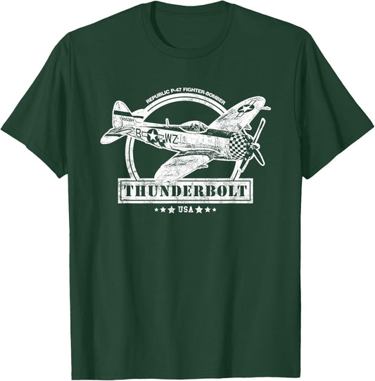 P-47 Thunderbolt WW2 Aircraft T-Shirt - T-Shirt | Forest