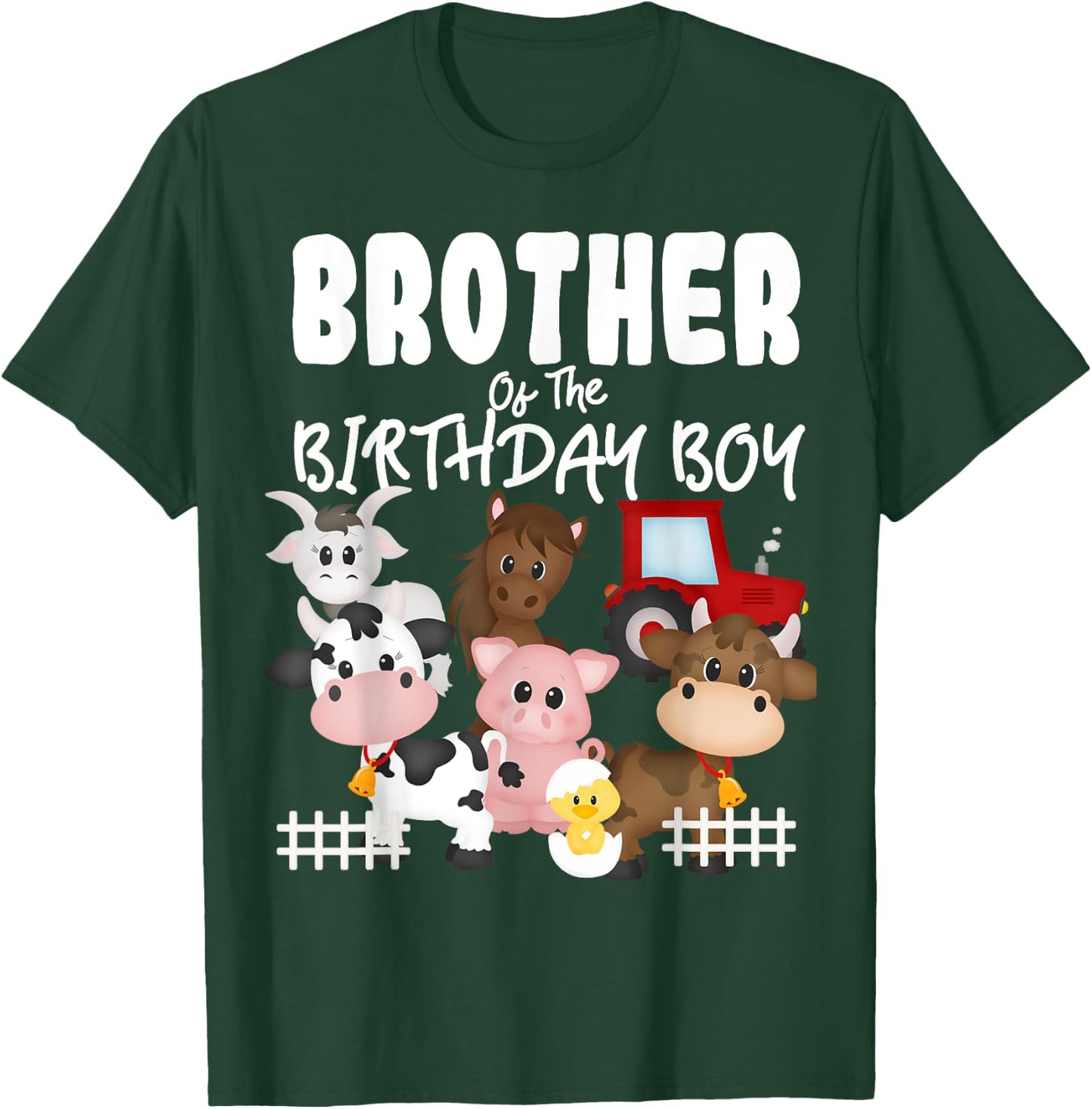 Farm Animals Barnyard Farm House Brother Of The Birthday Boy T-Shirt - T-Shirt | Forest