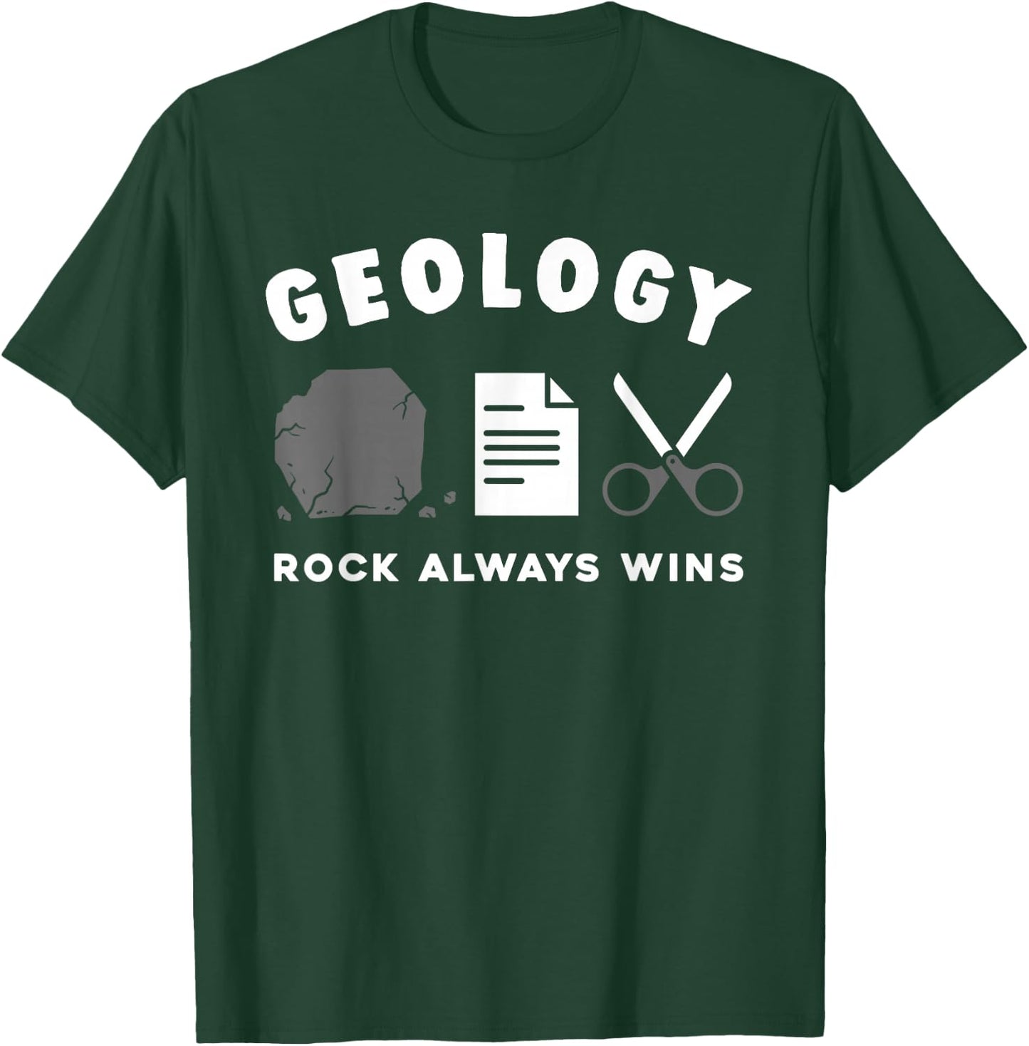 Funny Geology Rock Always Wins Geologist Pun T-Shirt - T-Shirt | Forest