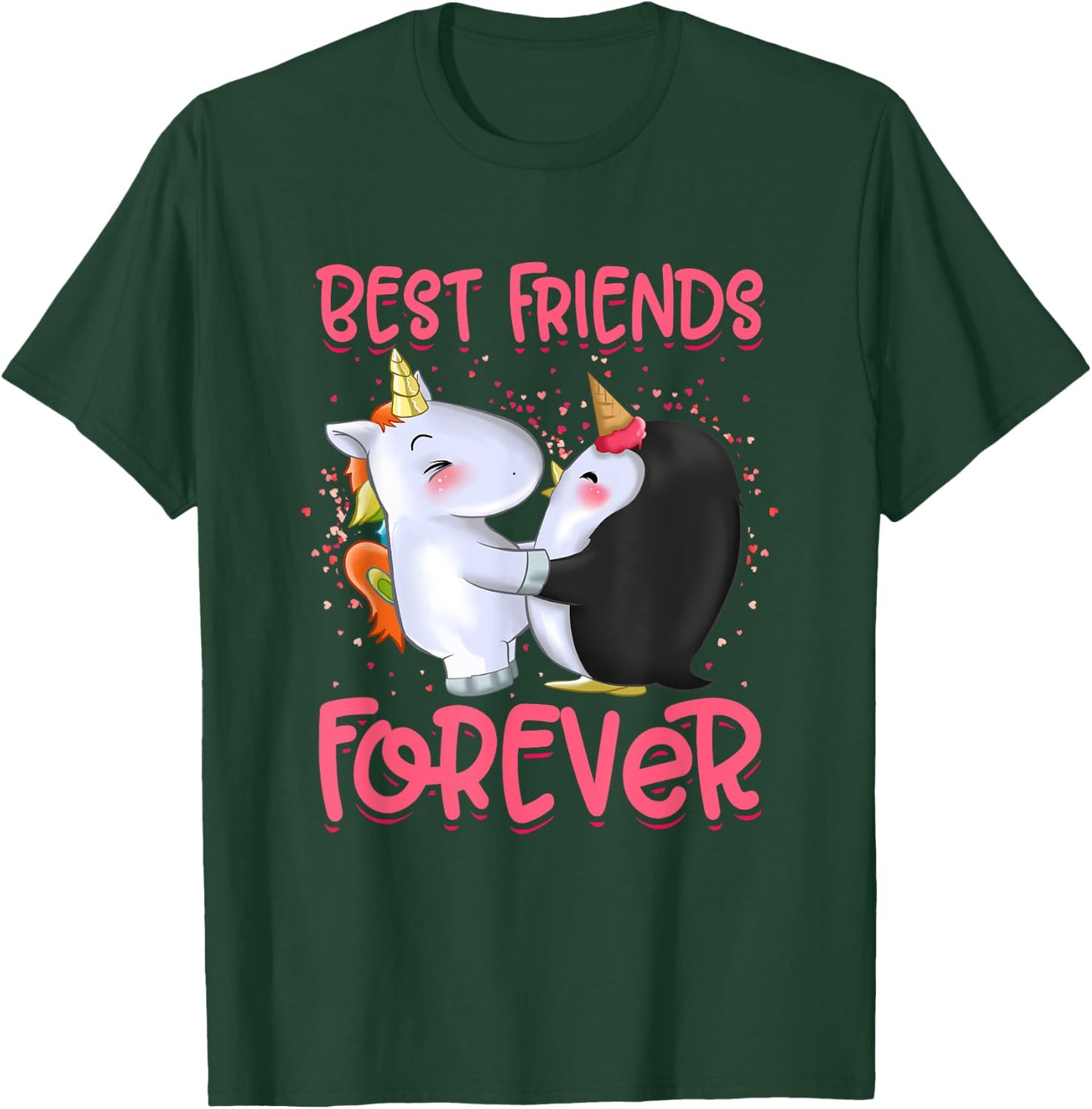 Girls Unicorn Clothes Dress Penguin Outfit Stuff Gift BFF T-Shirt - T-Shirt | Forest