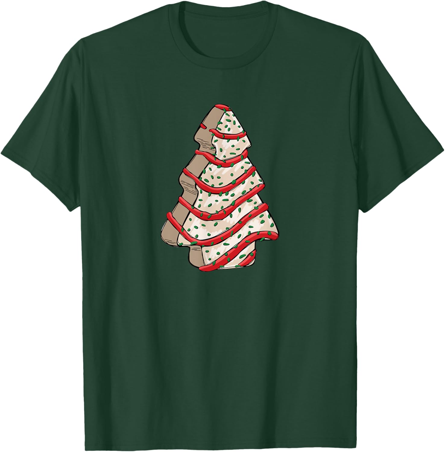 Christmas Tree Frosting Frosted Cake Debbie Snack T-Shirt - T-Shirt | Forest