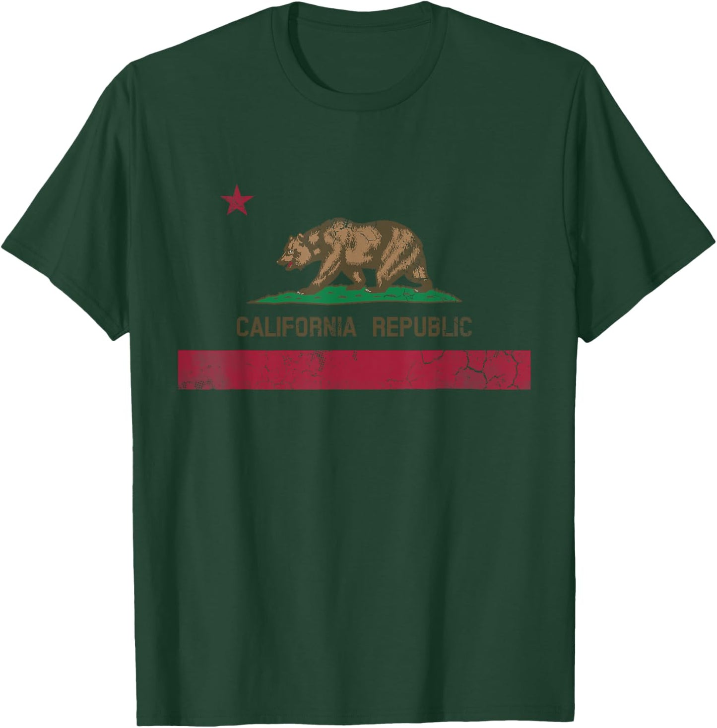 California Republic Flag State Vintage Fade T-Shirt - T-Shirt | Forest