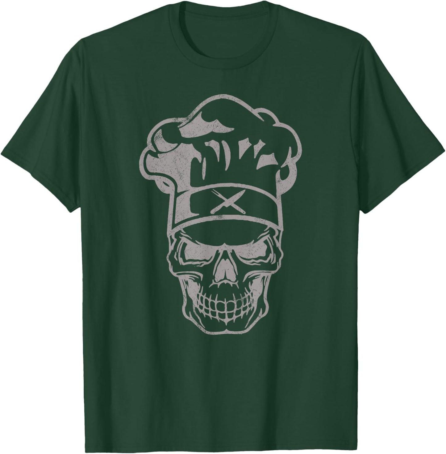 Chef Skull Chef's Hat Cooking Chef Gift T-Shirt - T-Shirt | Forest