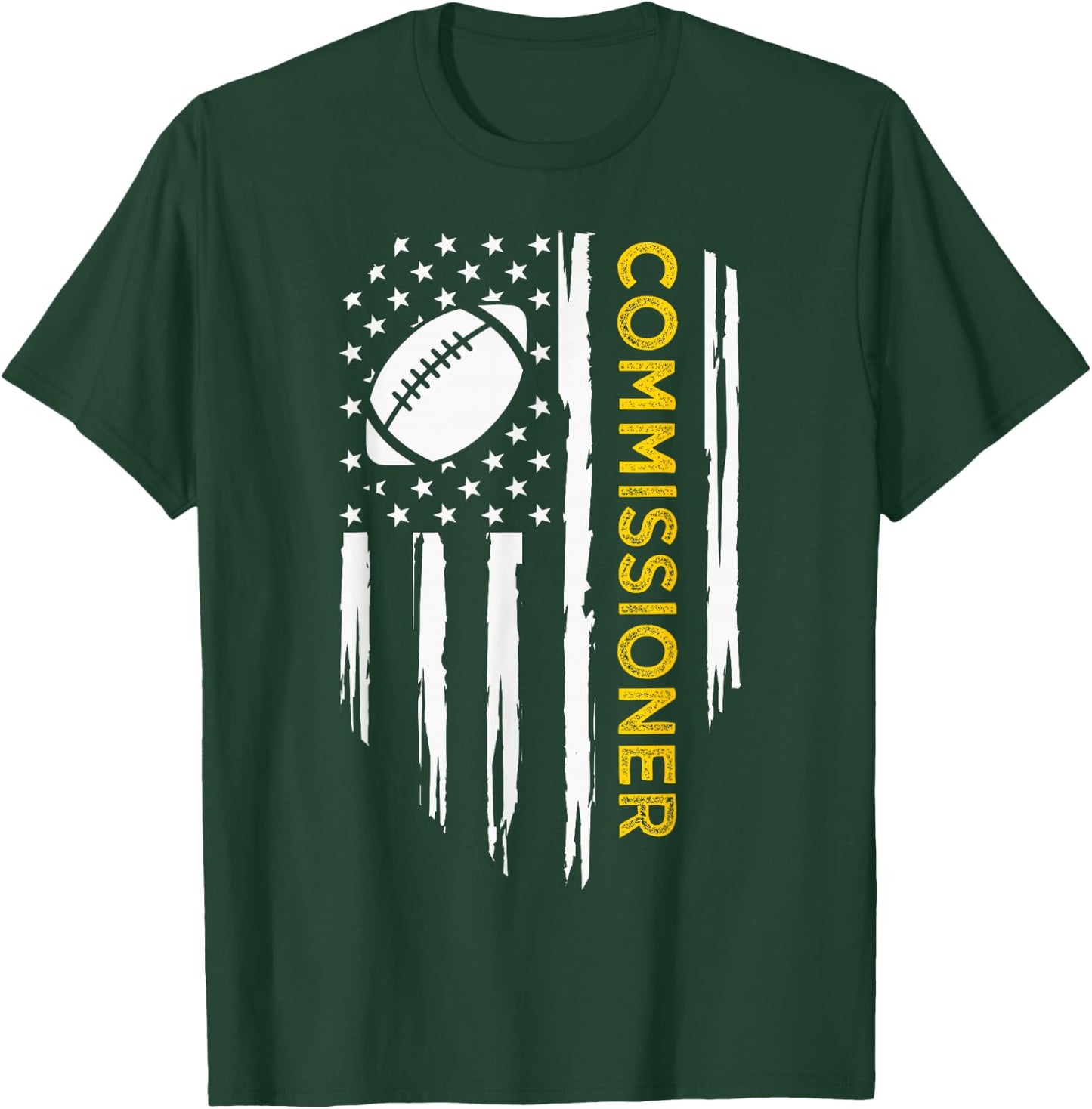 Commissioner Fantasy Football - American Commish Flag T-Shirt - T-Shirt | Forest
