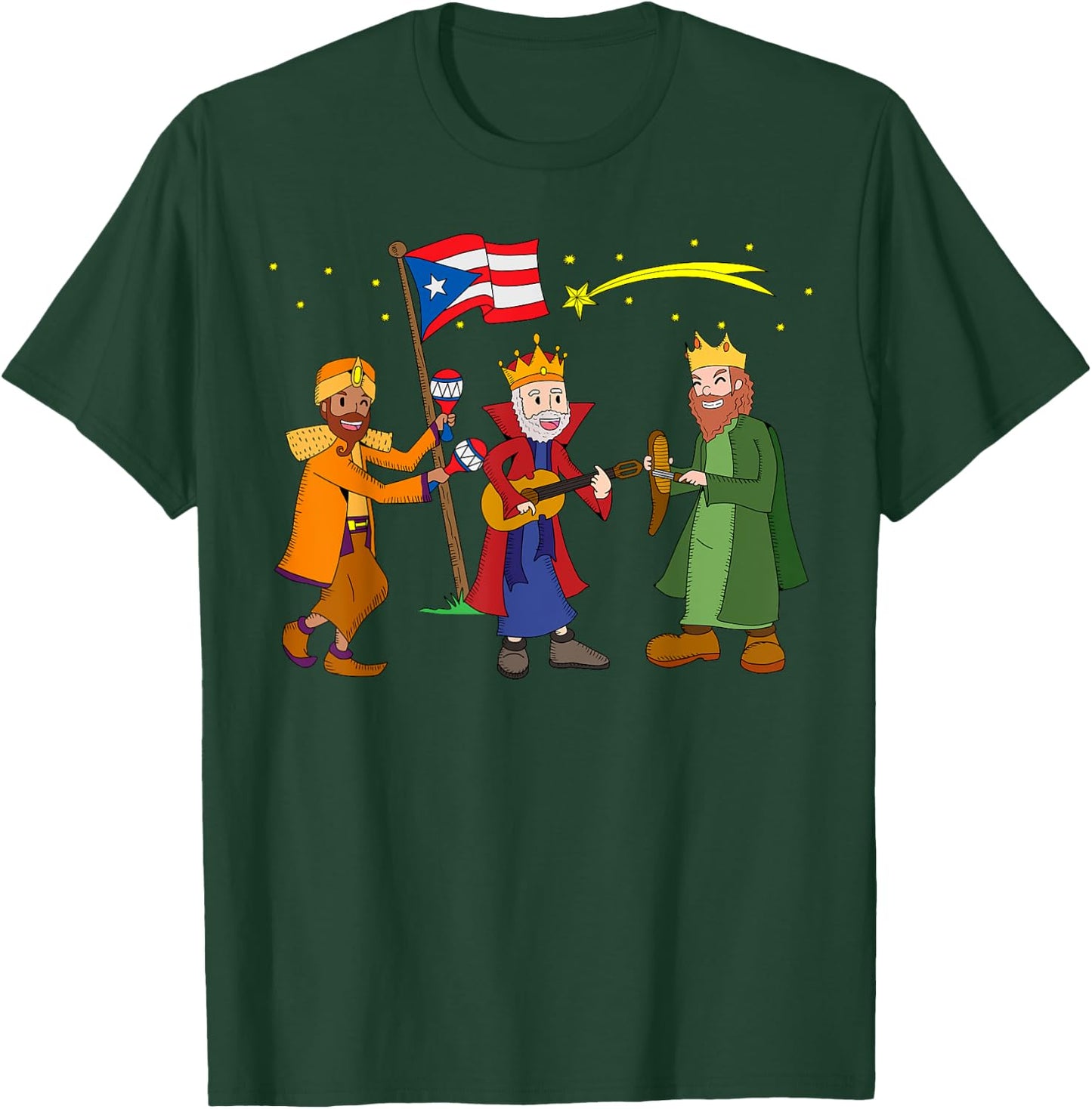 Playa Serena Funny Christmas Puerto Rico Christmas Tres Reyes Magos Three Wise Men -Adults T-Shirt - T-Shirt | Forest