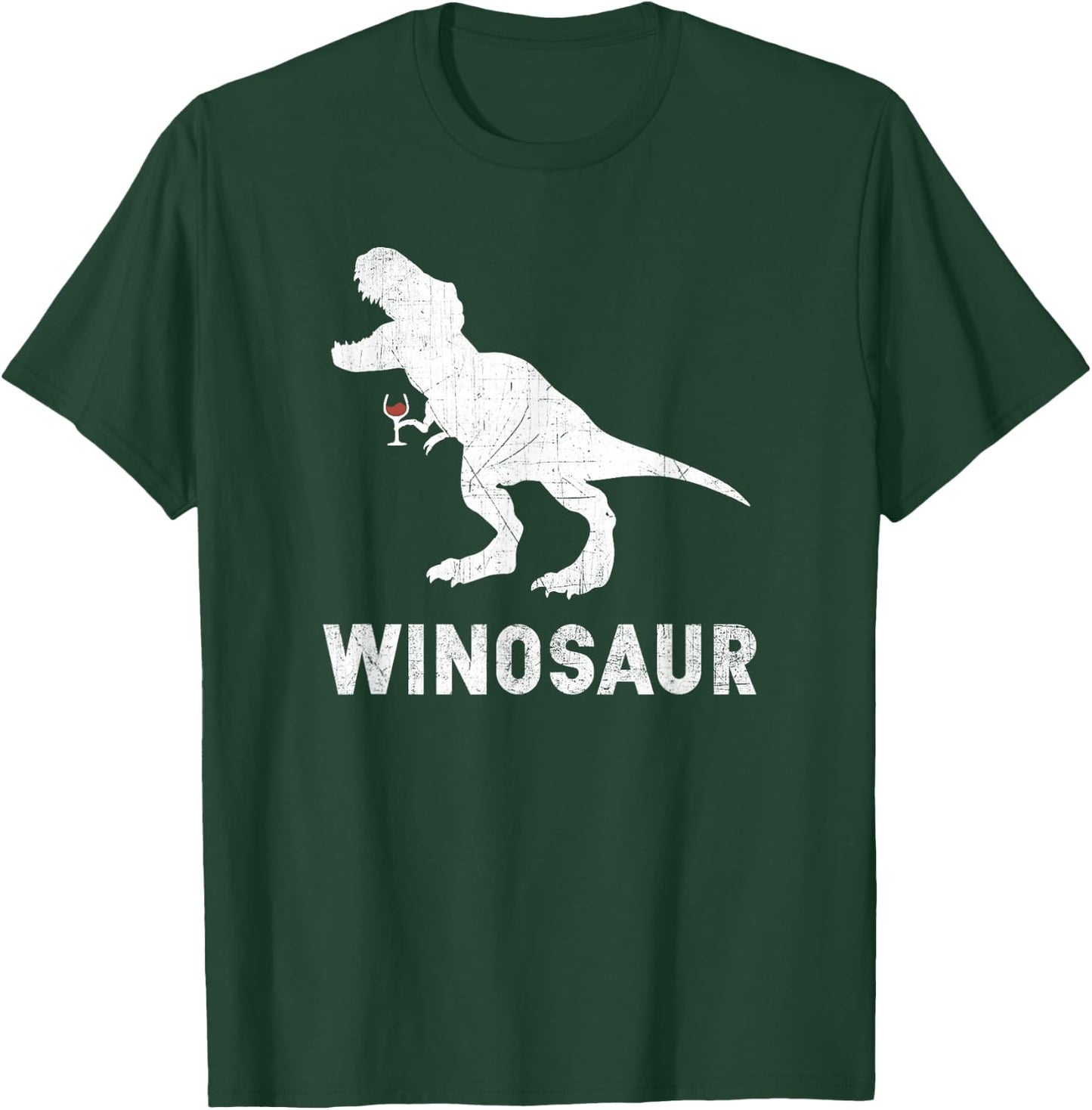 Winosaur Red Wine Drinking Dinosaur T-Rex T shirt T-Shirt - T-Shirt | Forest