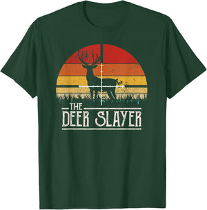 Vintage Sunset Retro Style Deer Hunting Deer Slayer T-Shirt - T-Shirt | Forest
