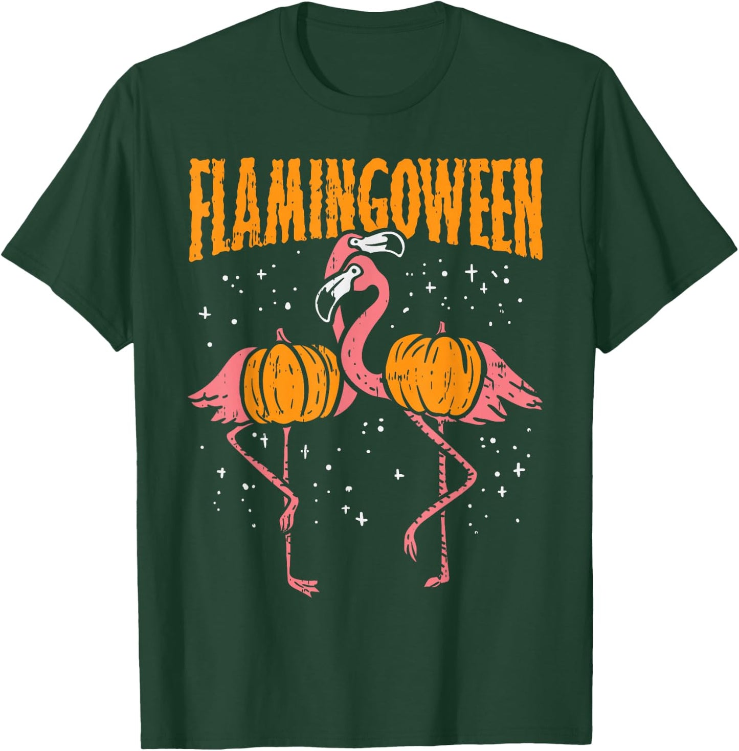 Flamingoween Pumpkin Flamingos Funny Bird Halloween Costume T-Shirt - T-Shirt | Forest