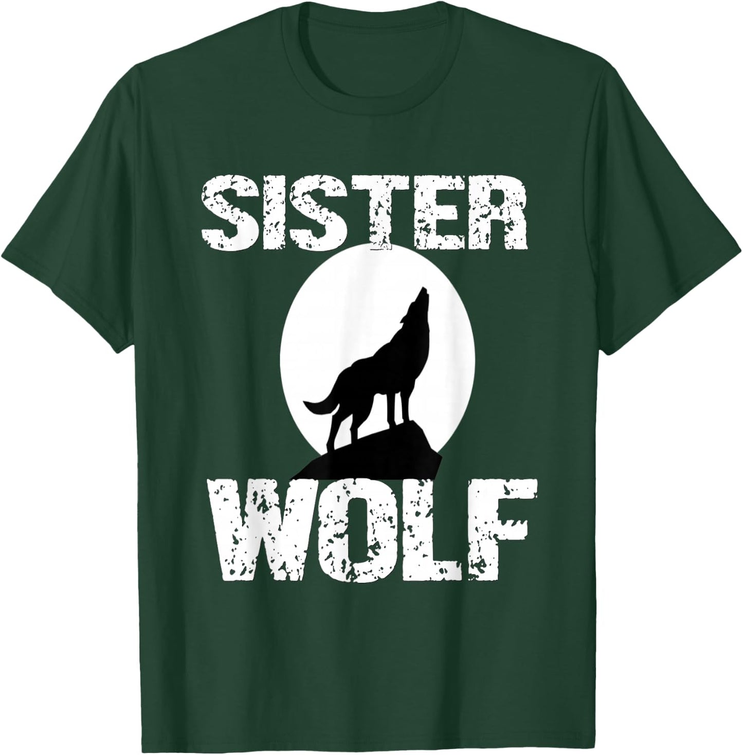 Sister Wolf Shirt Matching Family Tribe Wolves Moon Girls T-Shirt - T-Shirt | Forest