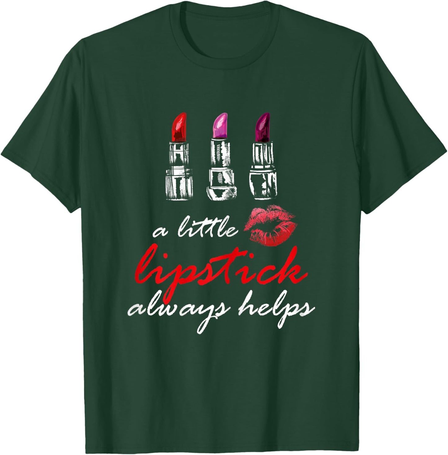 Women's Red Lipstick T-Shirt - T-Shirt | Forest
