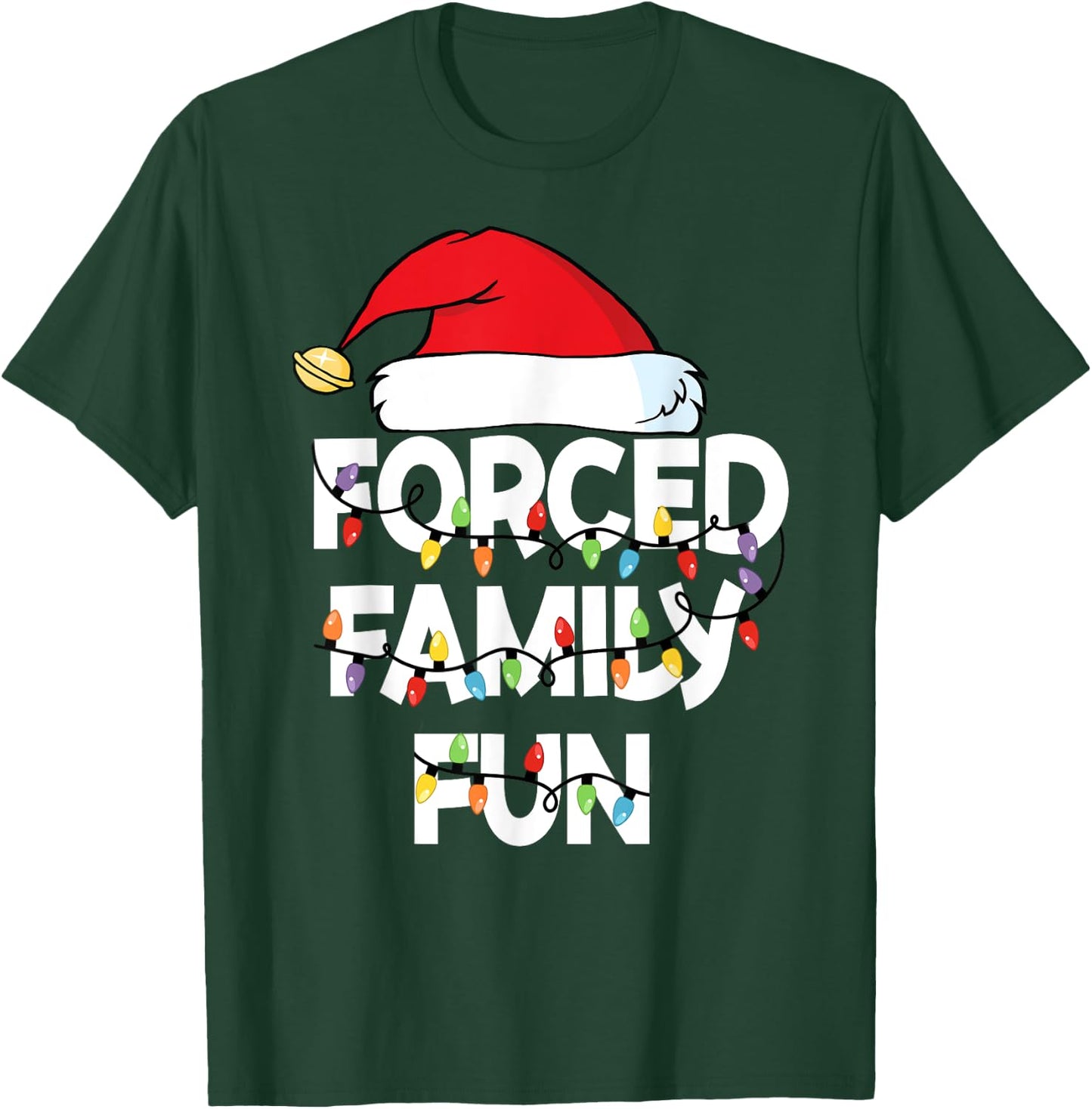 Forced Family Fun Shirt Men Women Kids Christmas Pajamas T-Shirt - T-Shirt | Forest